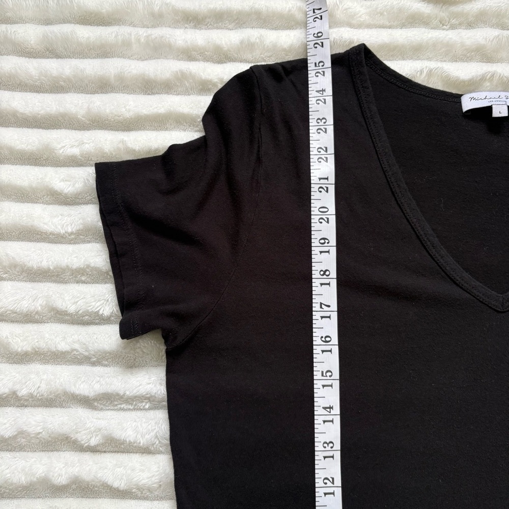 Michael Stars V-Neck Short Sleeve Basic Tee Black… - image 6